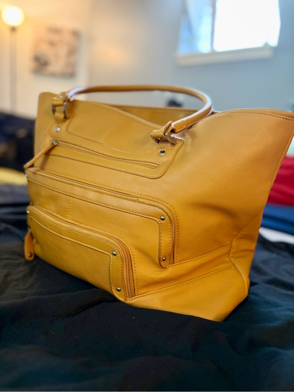 Mustard Yellow Leather Tote Bag - Stylish Everyday Carry